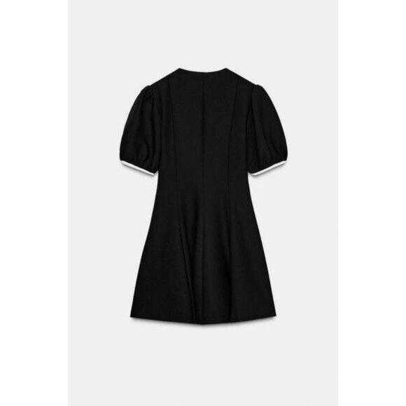 ZARA MINI DRESS WITH CONTRAST BOWS - Picture 5 of 6